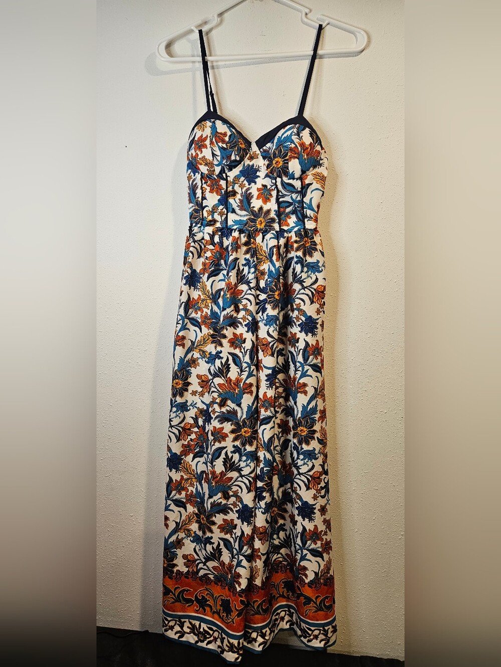 BOG Collective XS Padded Corset Style Floral Cropped Romper